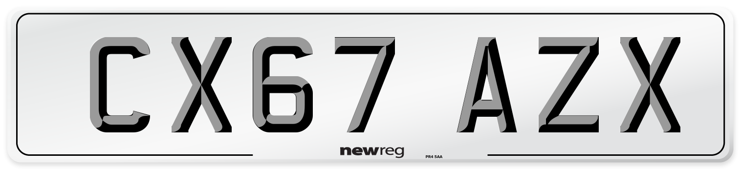 CX67 AZX Number Plate from New Reg